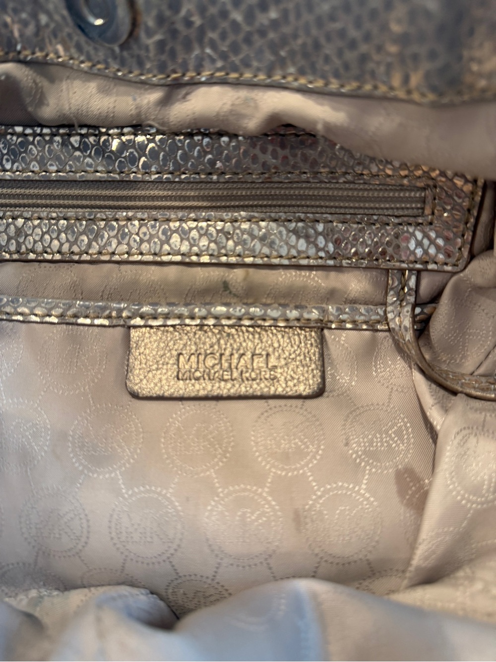 Michael Kors Metallic Silver Shoulder Hobo Bag - Picture 6 of 9